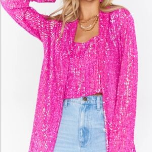 Pink sequin disco blazer